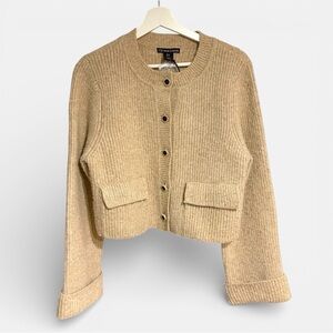 Christian Lacroix Cropped Knit Cardigan Statement Buttons Size M NWT